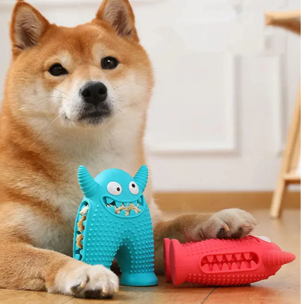 Talking Dog Club Monster Tough Rubber Toy for Dogs and Cats (Pink) - Image 6