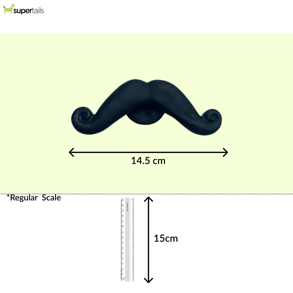 Talking Dog Club Moustache Squeaky Toy for Dogs (Black) - Image 2