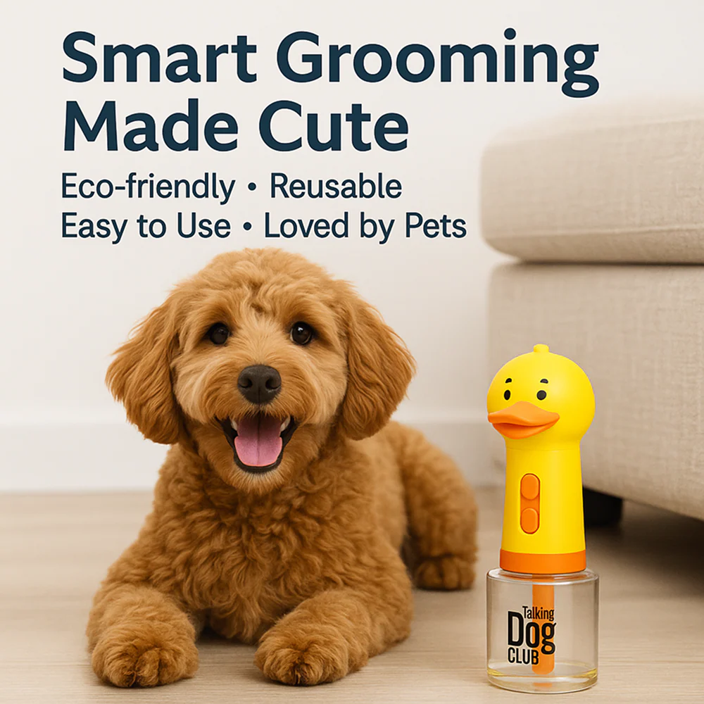 Talking Dog Club Oh Duck Shampoo Dispenser Spray with Free Bath brush for Dogs and Cats (Yellow) - Image 2
