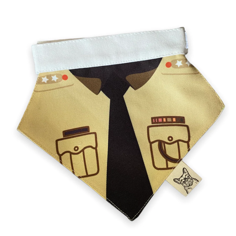Talking Dog Club On Duty Bandana for Dogs and Cats (Brown) - Image 3