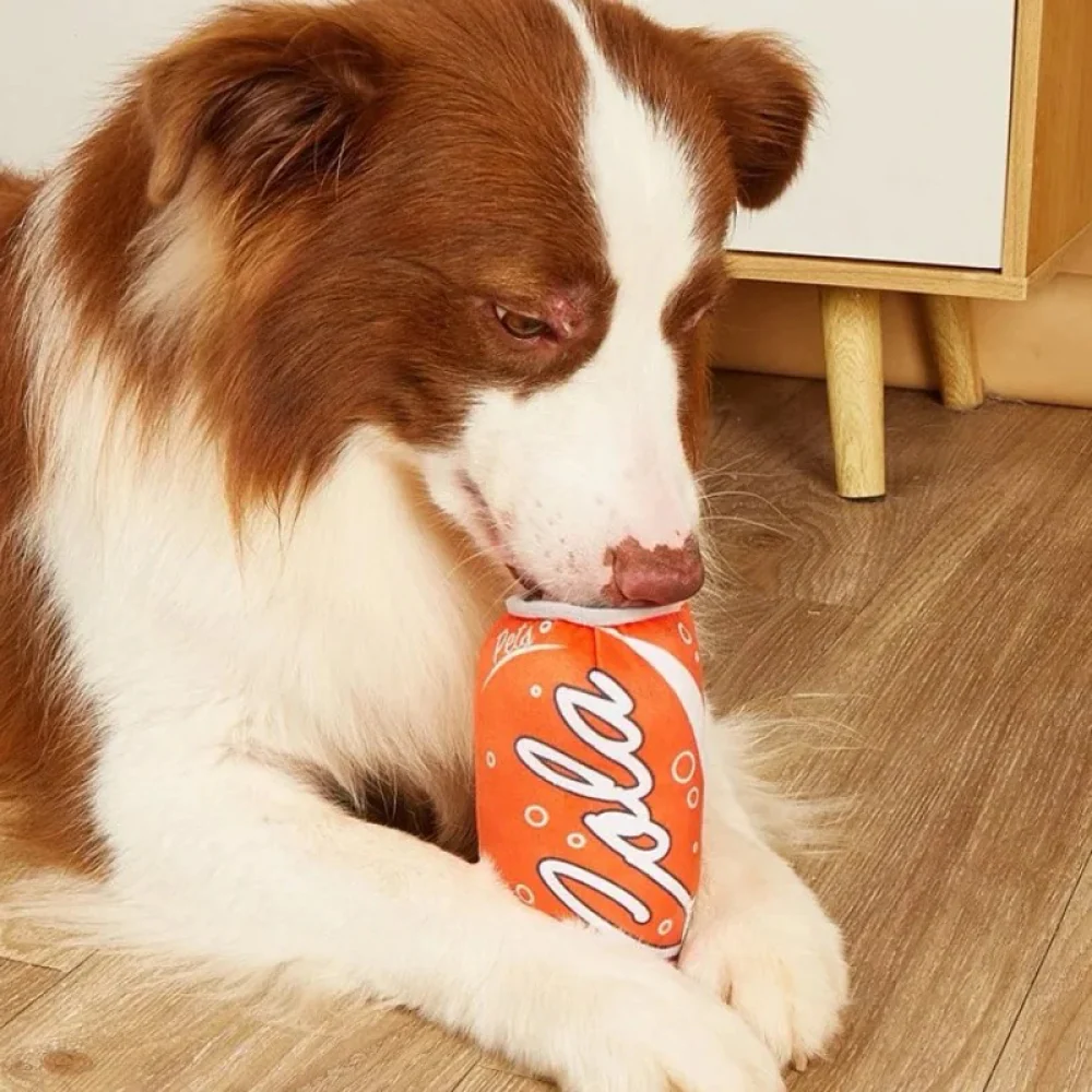Talking Dog Club Orange Pup Can Plush Toy for Dogs (Orange) - Image 3