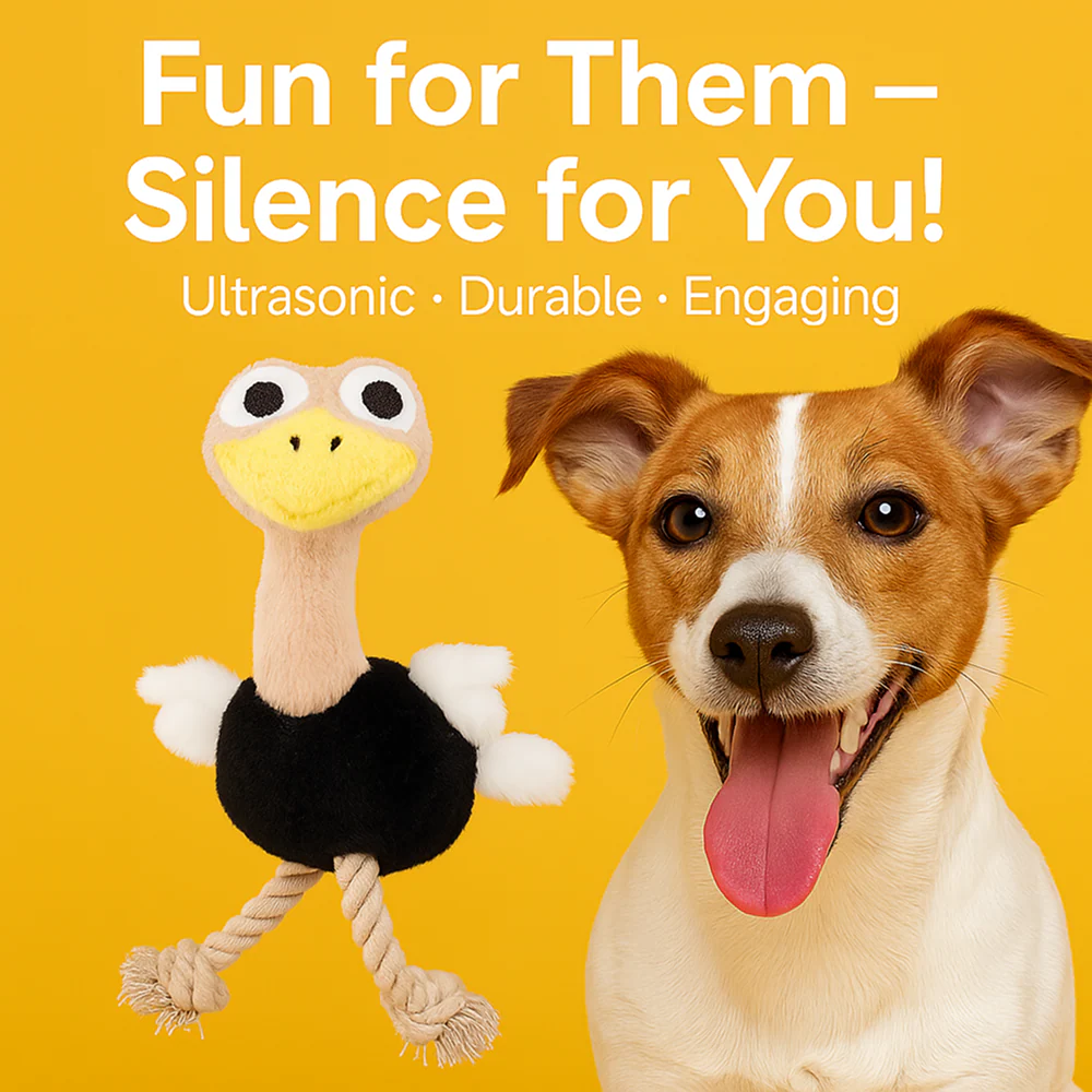 Talking Dog Club Ostritch Plush Toy for Dogs (White) - Image 3