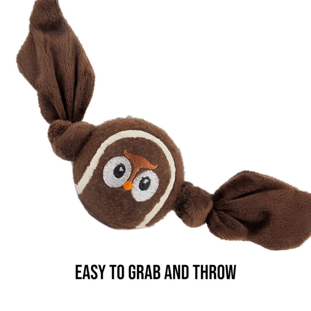 Talking Dog Club Owl Ball with Wings Toy for Dogs (Brown) - Image 3
