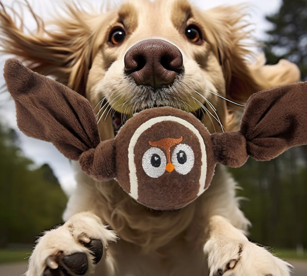 Talking Dog Club Owl Ball with Wings Toy for Dogs (Brown) - Image 5