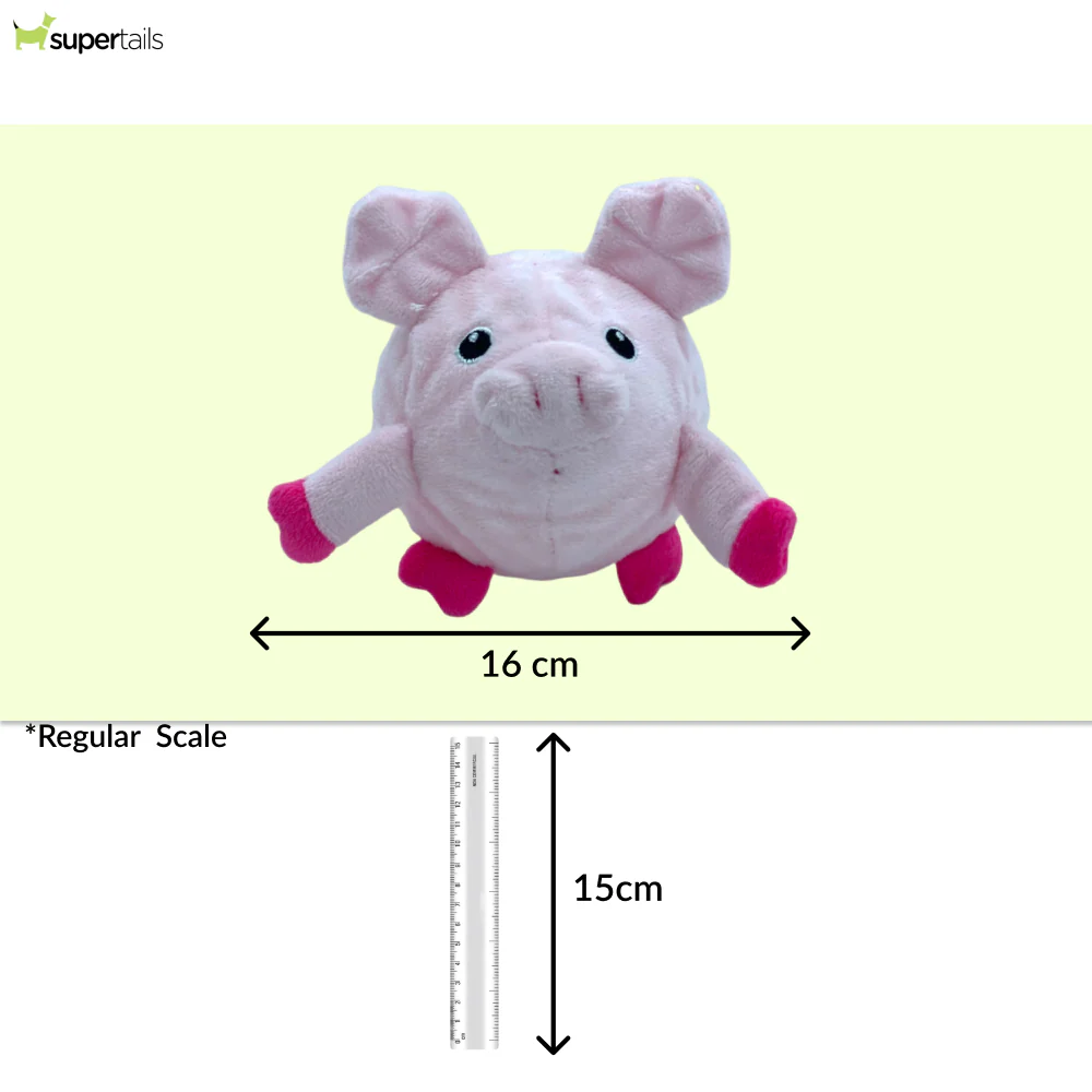Talking Dog Club Pig Happy Bouncer Plush Ball Toy for Dogs (Pink) - Image 2