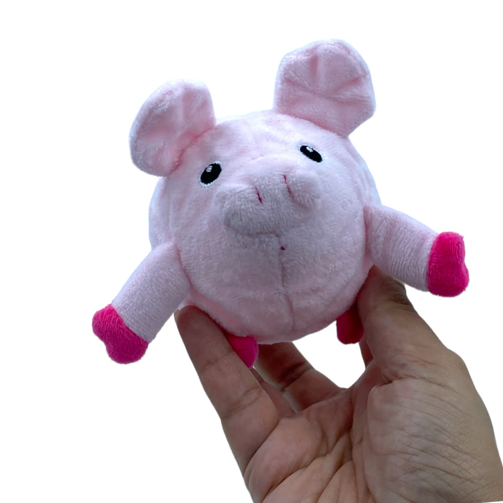 Talking Dog Club Pig Happy Bouncer Plush Ball Toy for Dogs (Pink) - Image 3