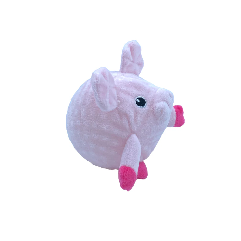 Talking Dog Club Pig Happy Bouncer Plush Ball Toy for Dogs (Pink) - Image 4