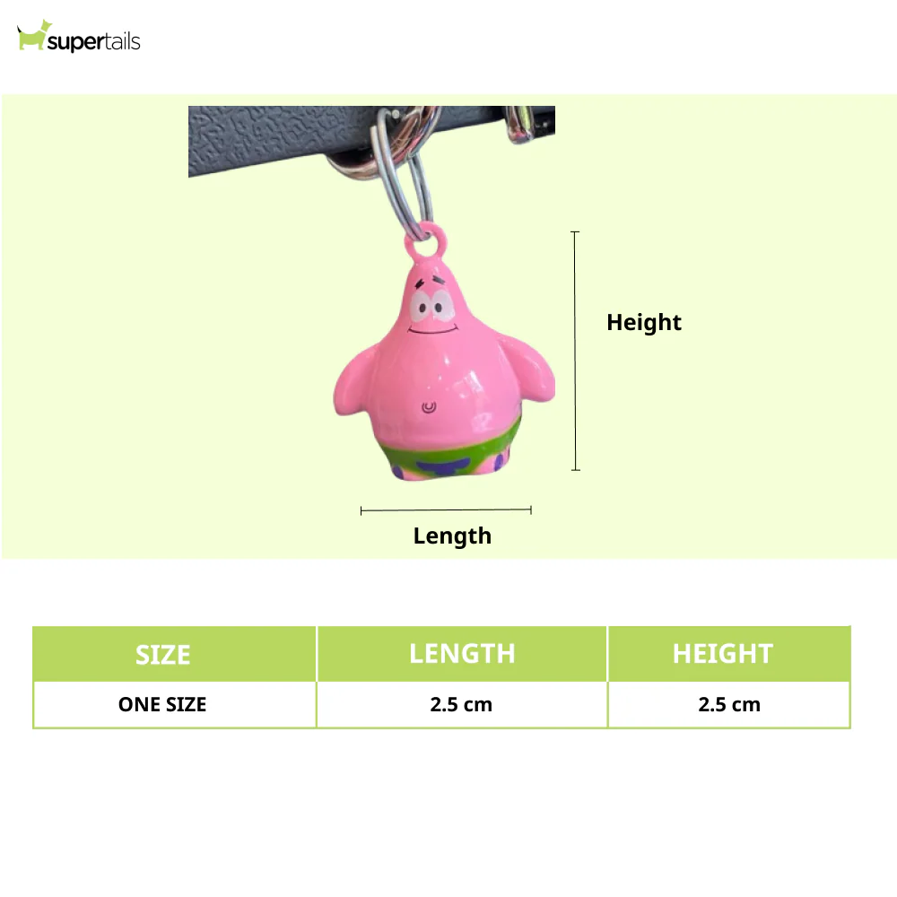Talking Dog Club Patrik Starfish Cartoon Collar Bell For Cats & Dogs (Pink) - Image 2