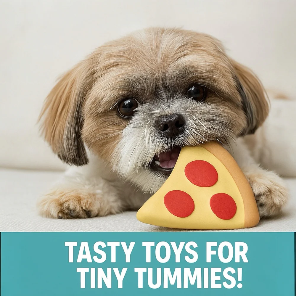 Talking Dog Club Pizza with Perrier Party Combo Plush Toy for Dogs (Red and Green) - Image 3