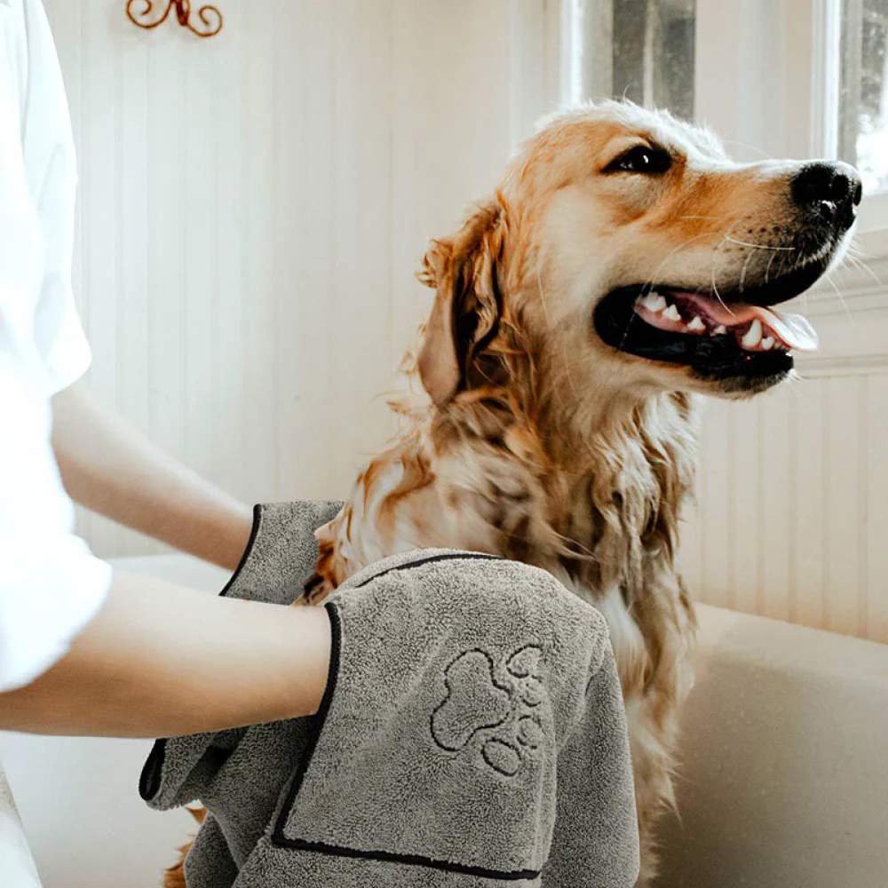 Talking Dog Club Quick Dry Towel for Dogs and Cats (Grey) - Image 6