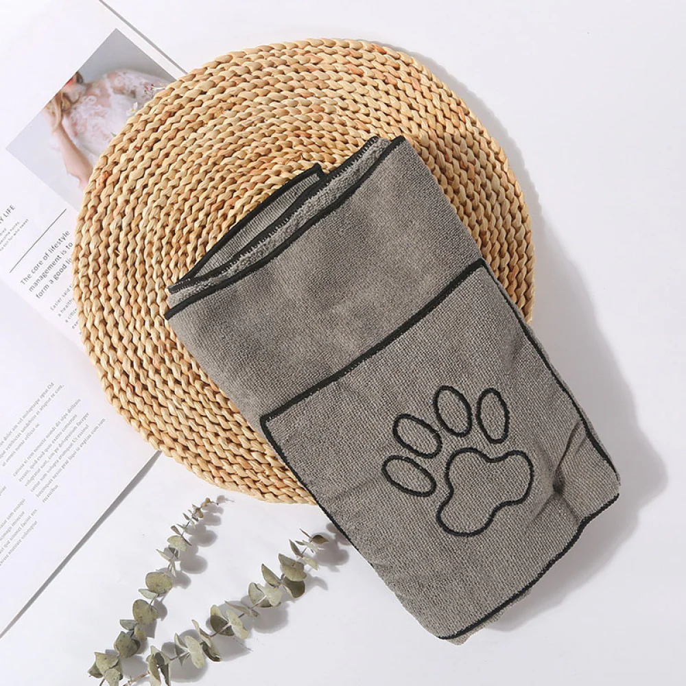 Talking Dog Club Quick Dry Towel for Dogs and Cats (Grey) - Image 7