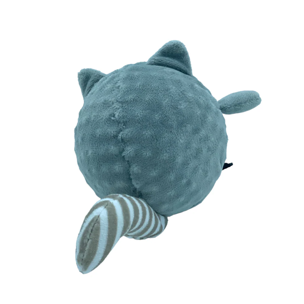 Talking Dog Club Raccoon Happy Bouncer Plush Ball Toy for Dogs (Grey) - Image 4
