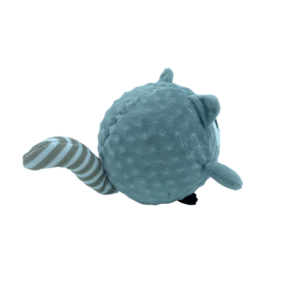 Talking Dog Club Raccoon Happy Bouncer Plush Ball Toy for Dogs (Grey) - Image 5