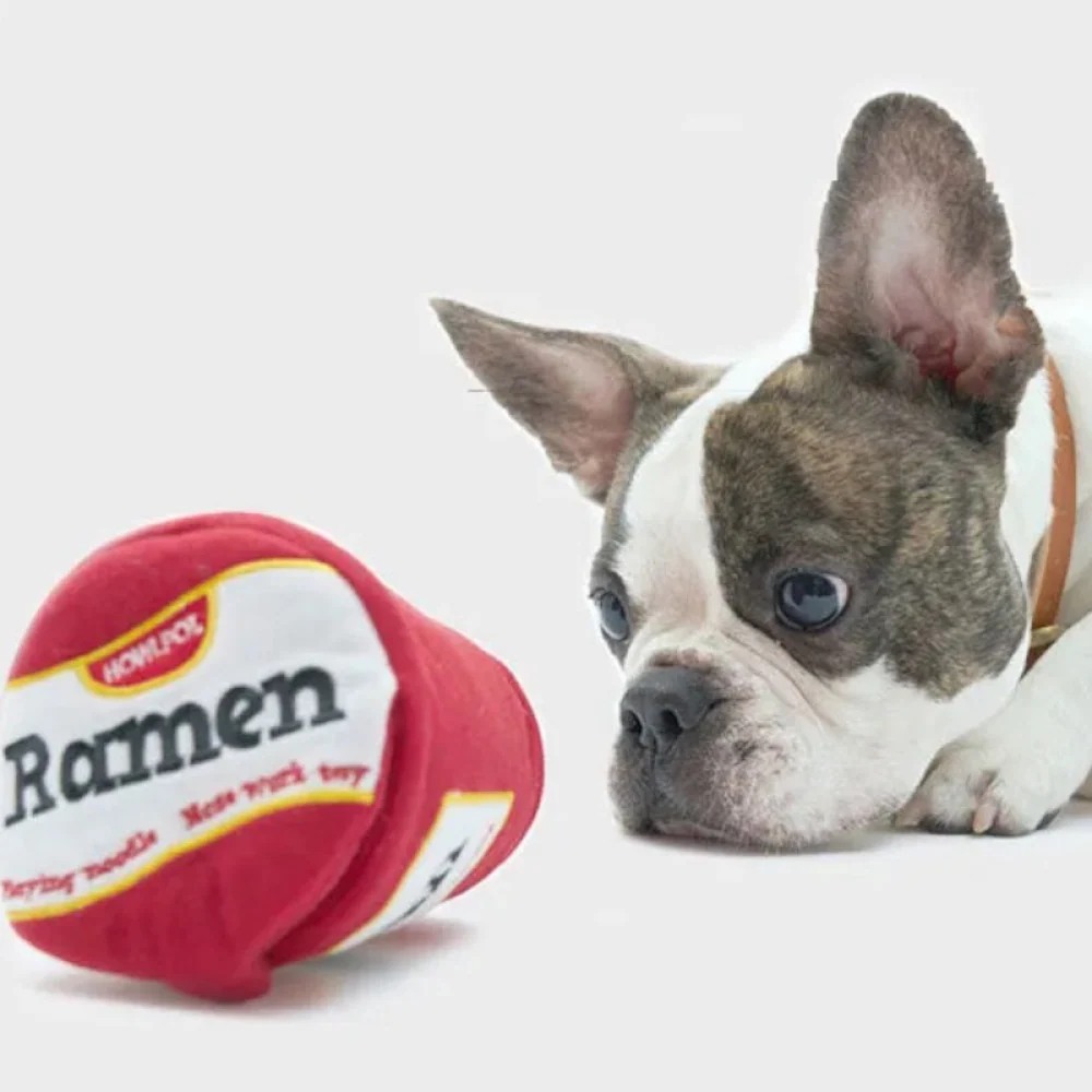 Talking Dog Club Ramen Noodles Interactive Plush Toy for Dogs (Red) - Image 4