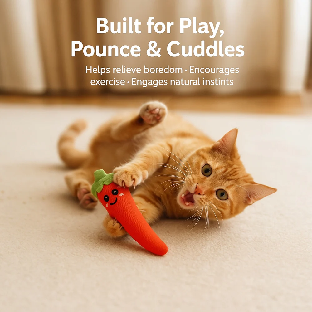 Talking Dog Club Red Chilli with 100% Catnip Toy for Cats (Red) - Image 5