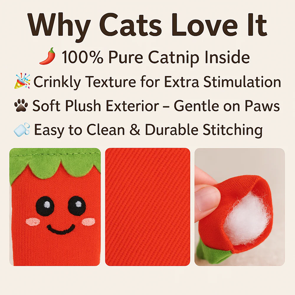 Talking Dog Club Red Chilli with 100% Catnip Toy for Cats (Red) - Image 6