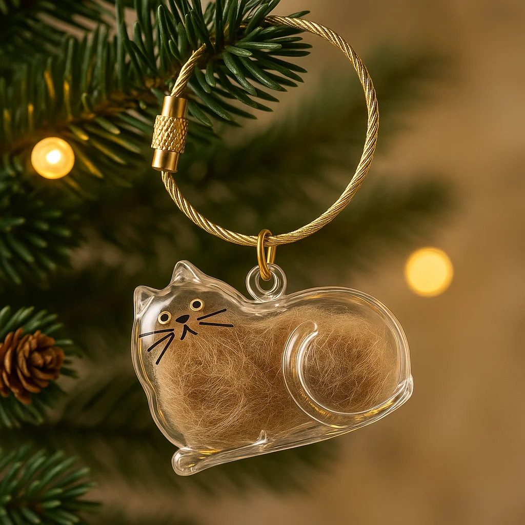 Talking Dog Club Resting Cat Hair Keepsake Capsule Key Chain - Image 3