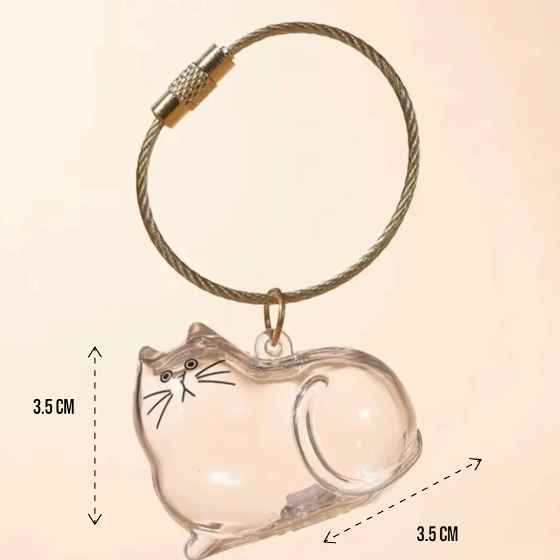 Talking Dog Club Resting Cat Hair Keepsake Capsule Key Chain - Image 6