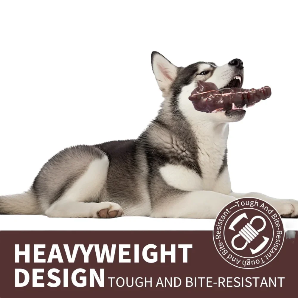 Talking Dog Club Rhino Nylon Bone Heavy Chew Toy for Dogs (Brown) - Image 4