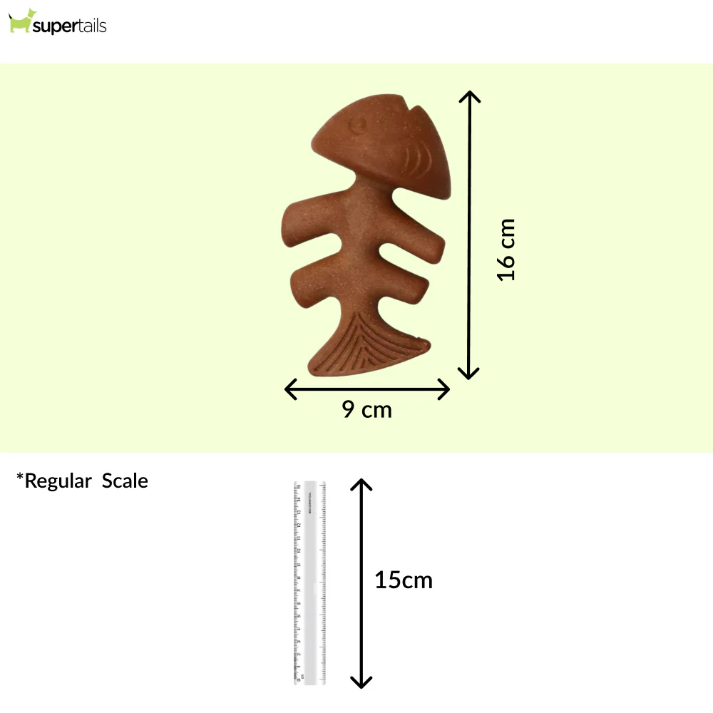 Talking Dog Club Fish Nylon Bone Heavy Chew Toy for Dogs (Brown) - Image 2