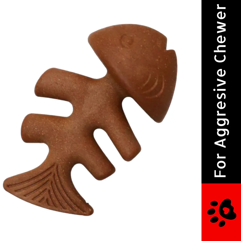 Talking Dog Club Fish Nylon Bone Heavy Chew Toy for Dogs (Brown) - Image 3