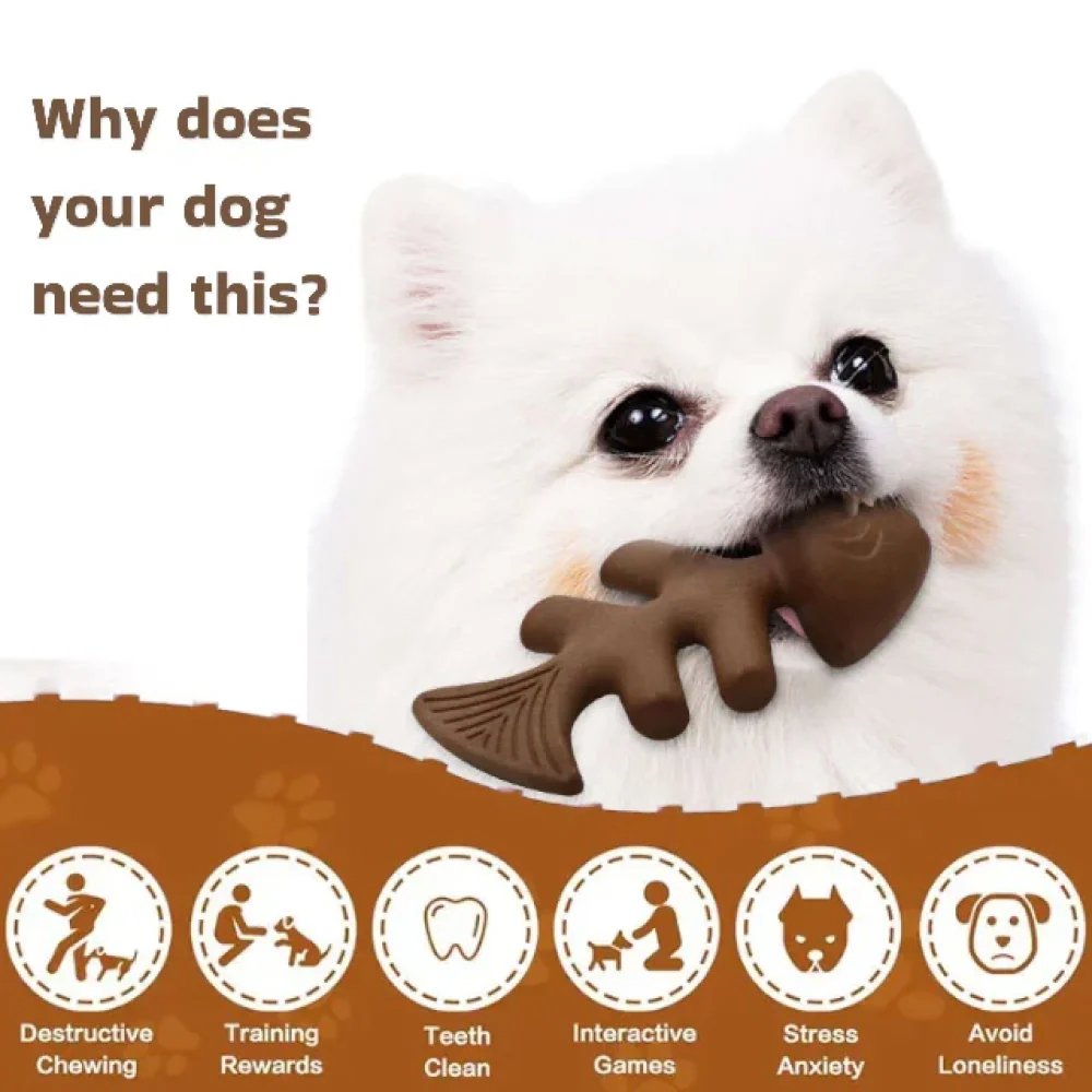 Talking Dog Club Fish Nylon Bone Heavy Chew Toy for Dogs (Brown) - Image 4