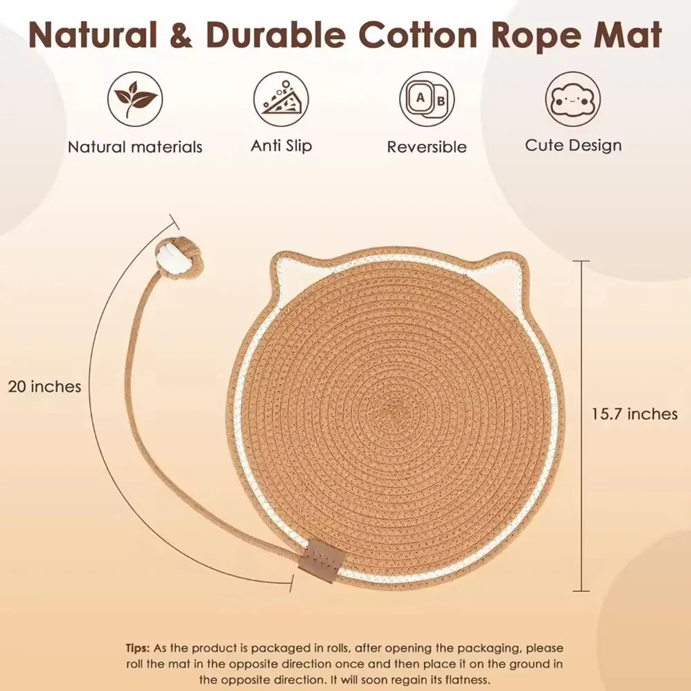 Talking Dog Club Rope Scratcher Mat for Cats - Image 3