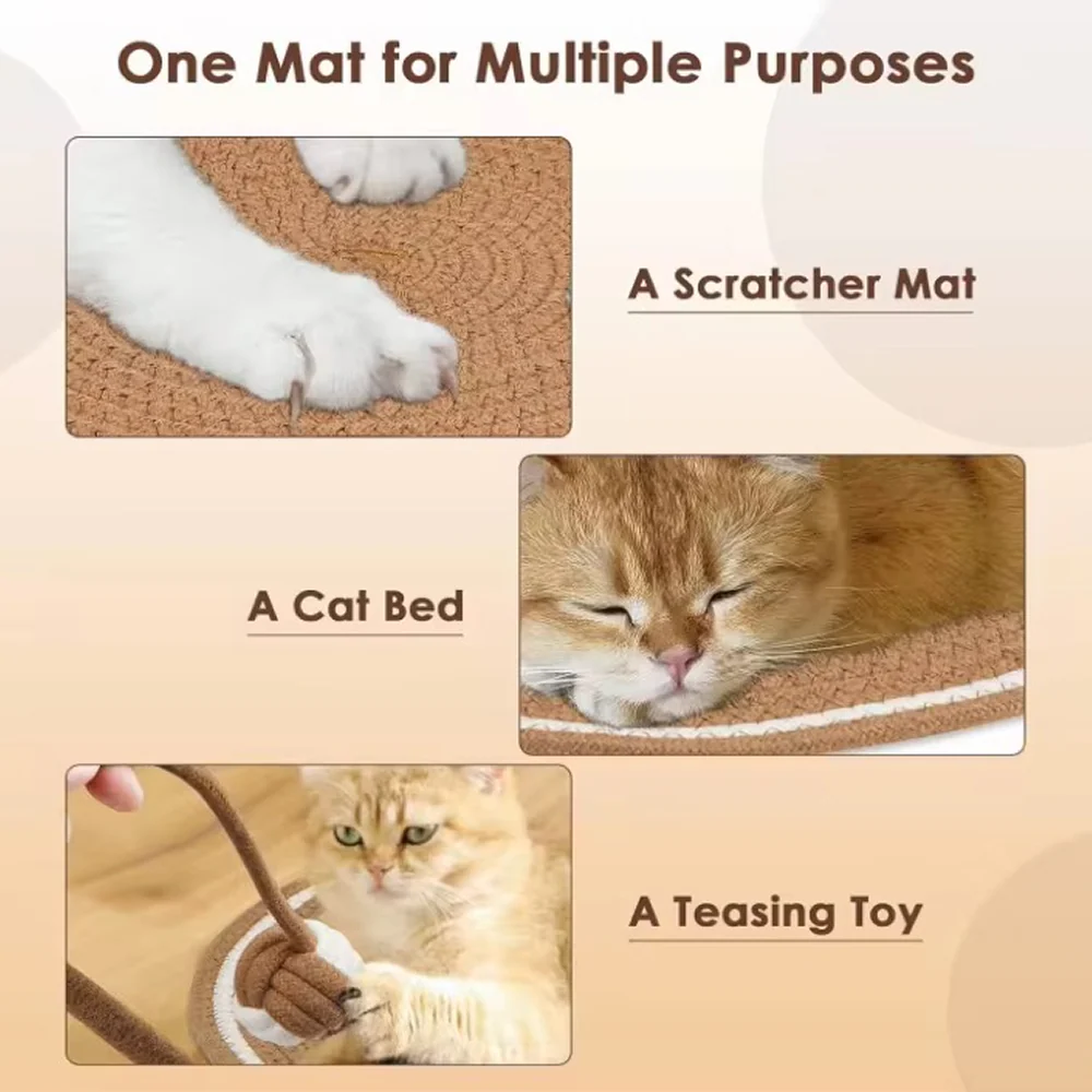 Talking Dog Club Rope Scratcher Mat for Cats - Image 6
