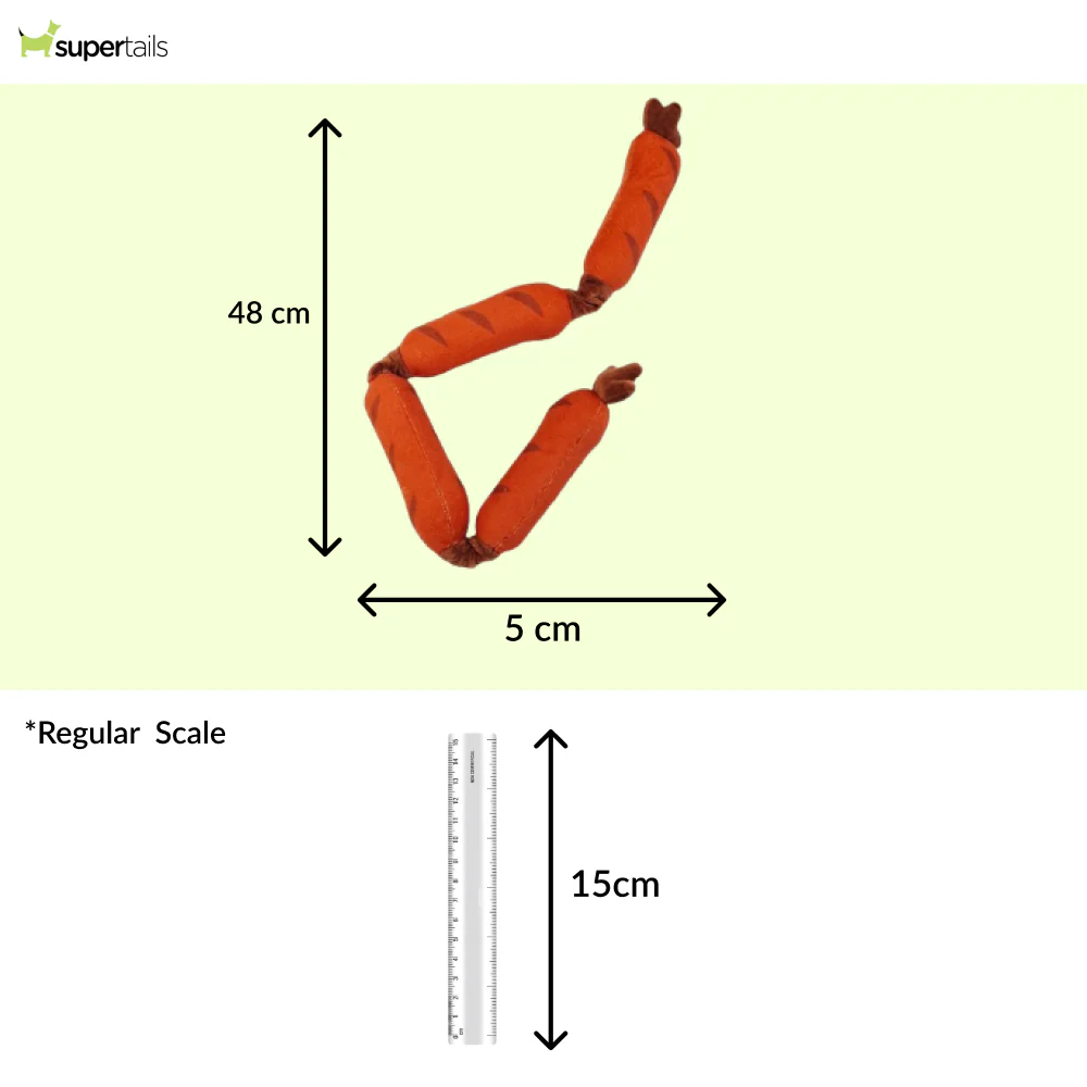 Talking Dog Club Sausage Rope Plush Toy for Dogs (Red) - Image 2