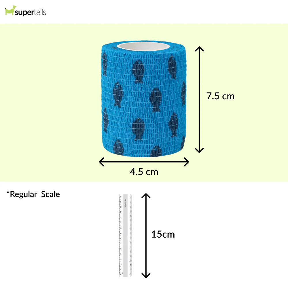 Talking Dog Club Self Adhesive Paws Wraps for Dogs (Blue Fish) - Image 2