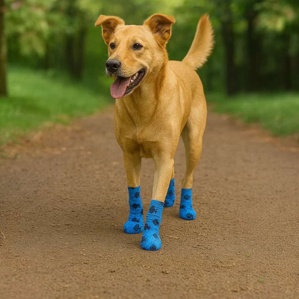 Talking Dog Club Self Adhesive Paws Wraps for Dogs (Blue Fish) - Image 3