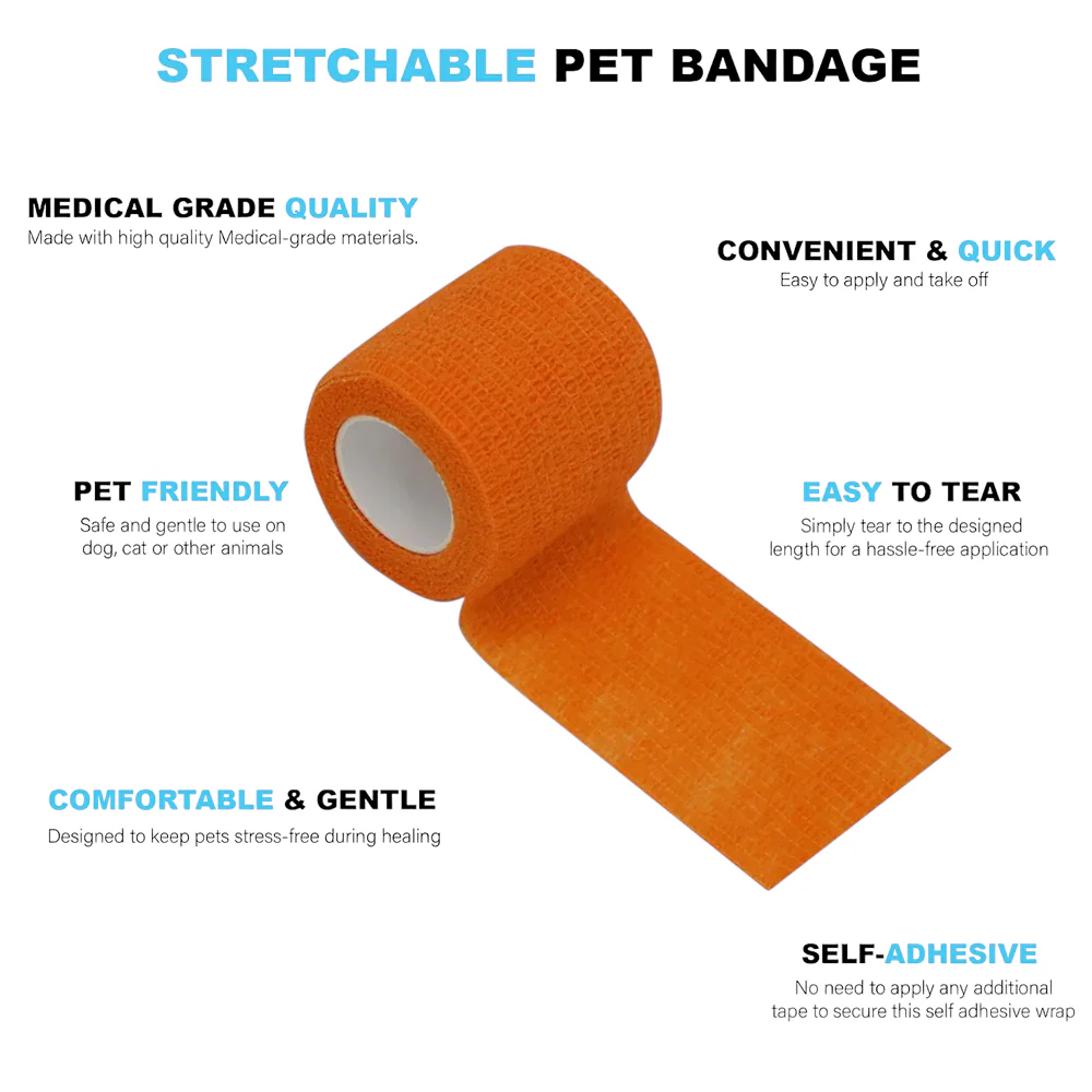 Talking Dog Club Self Adhesive Paws Wraps for Dogs (Orange) - Image 8