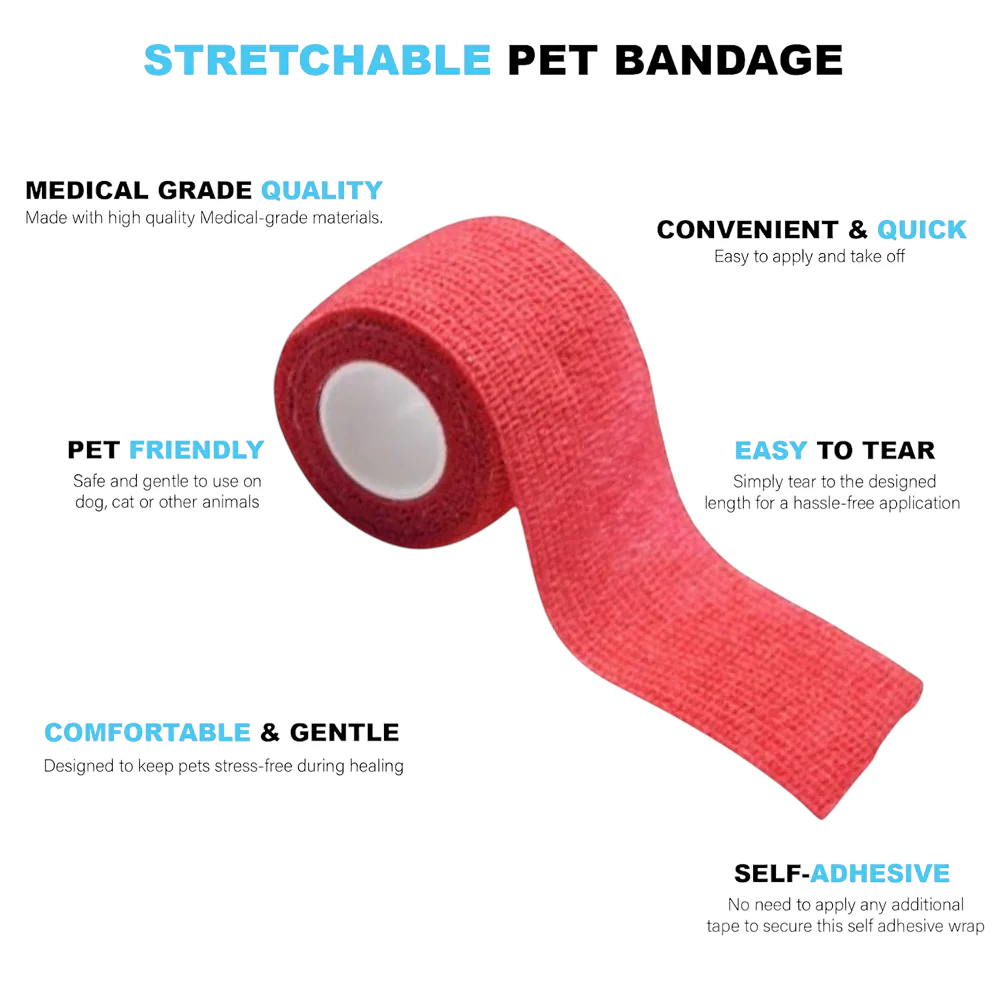 Talking Dog Club Self Adhesive Paws Wraps for Dogs (Red) - Image 5