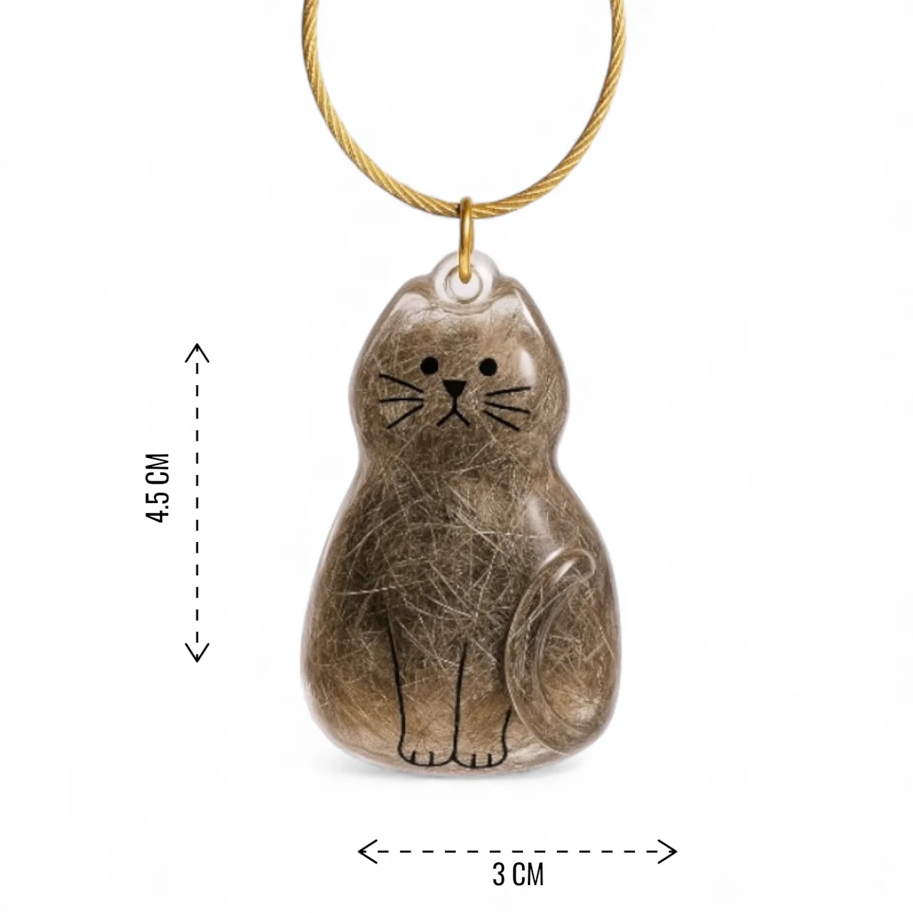 Talking Dog Club Sitting Cat Hair Keepsake Capsule Key Chain - Image 3