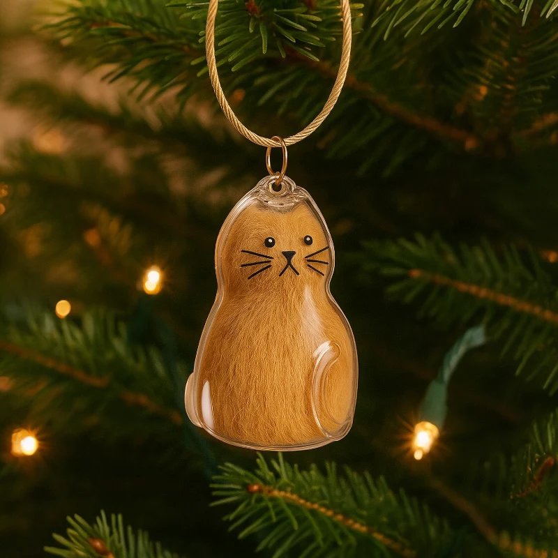Talking Dog Club Sitting Cat Hair Keepsake Capsule Key Chain - Image 4