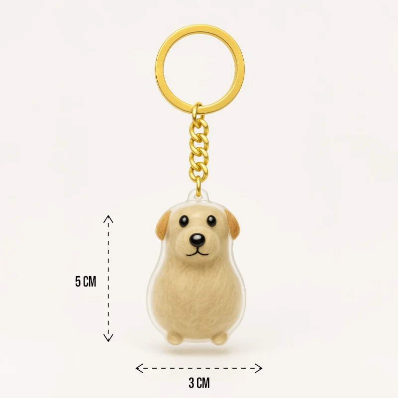 Talking Dog Club Sitting Dog Hair Keepsake Capsule Key Chain - Image 2