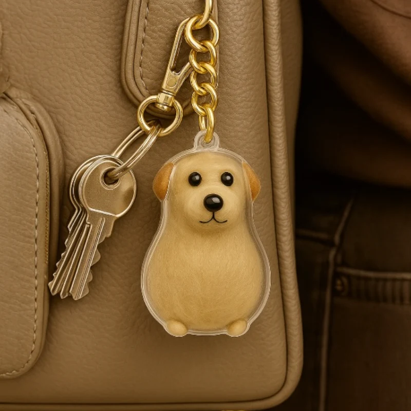 Talking Dog Club Sitting Dog Hair Keepsake Capsule Key Chain - Image 3