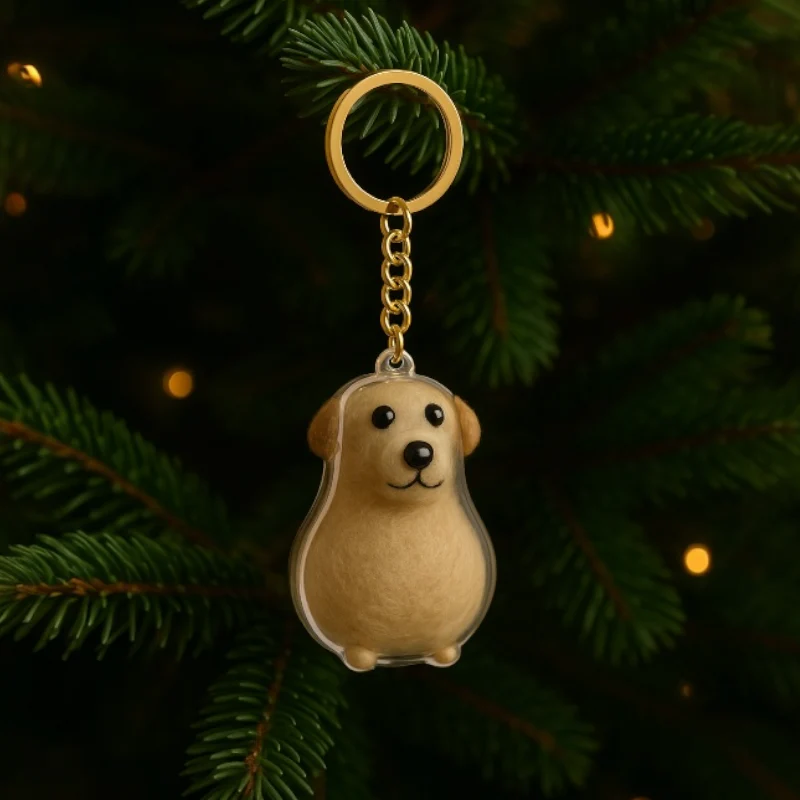 Talking Dog Club Sitting Dog Hair Keepsake Capsule Key Chain - Image 4