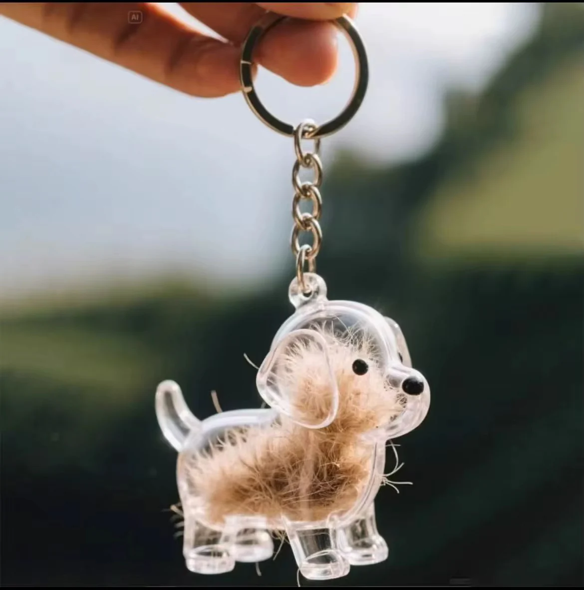 Talking Dog Club Standing Dog Hair Keepsake Capsule Key Chain - Image 3