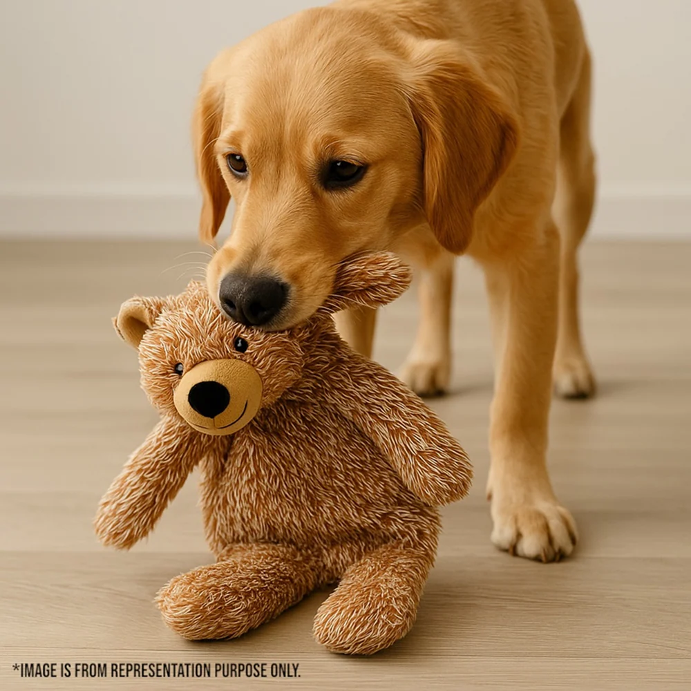 Talking Dog Club Teddy Bear Plush Crinkle Toy for Dogs (Brown) - Image 5