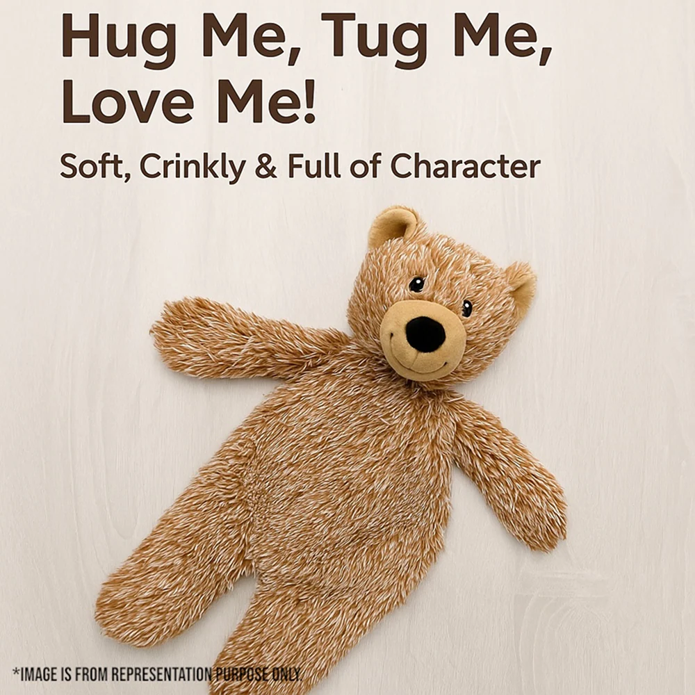 Talking Dog Club Teddy Bear Plush Crinkle Toy for Dogs (Brown) - Image 6