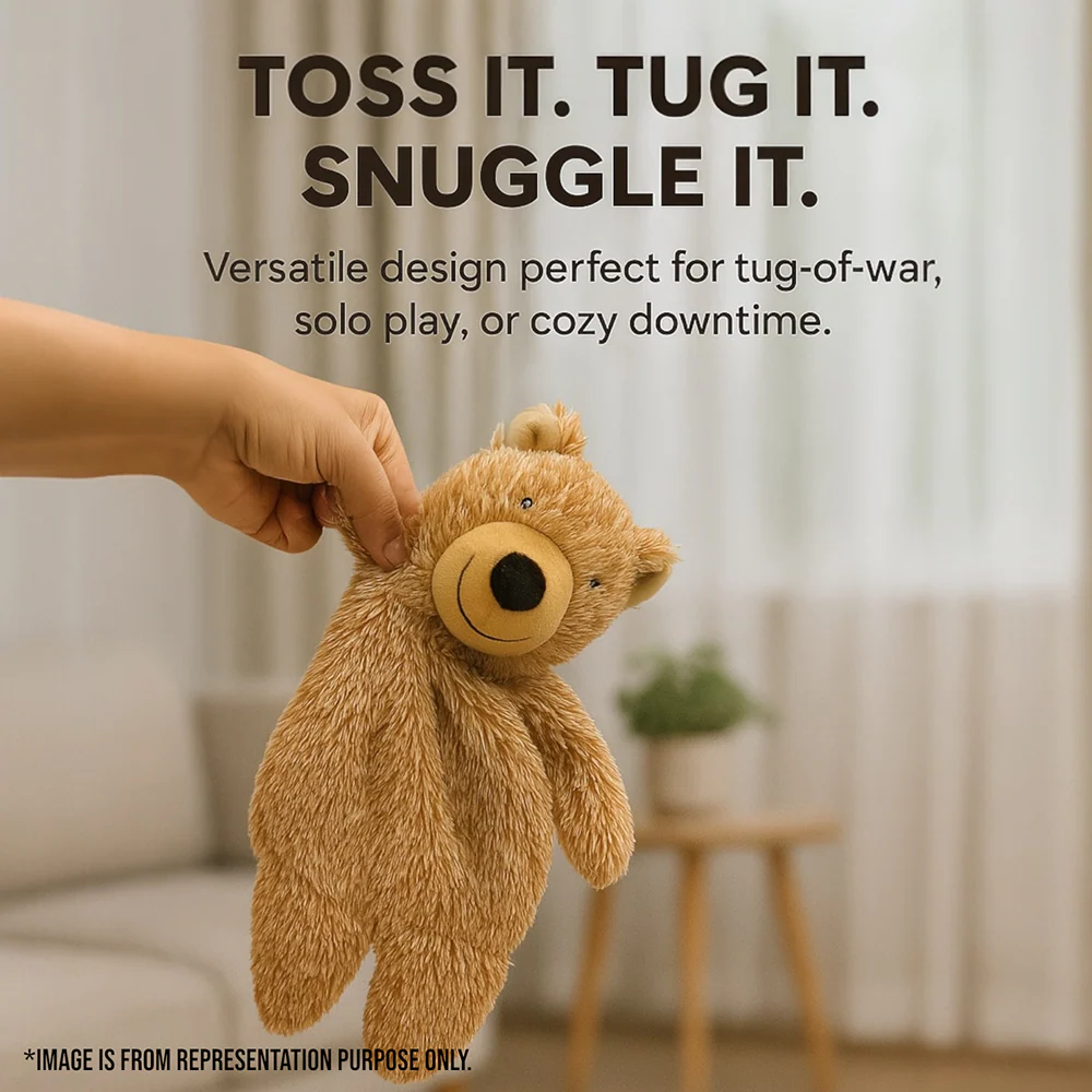 Talking Dog Club Teddy Bear Plush Crinkle Toy for Dogs (Brown) - Image 7