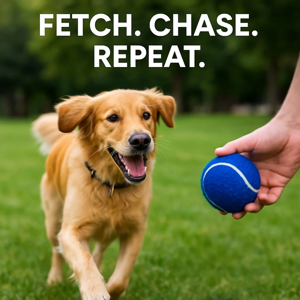 Talking Dog Club Tennis Ball Toy for Dogs (Blue) - Image 6