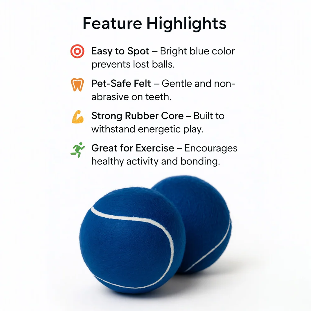 Talking Dog Club Tennis Ball Toy for Dogs (Blue) - Image 7