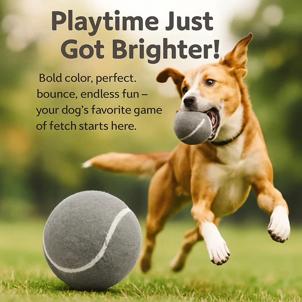 Talking Dog Club Tennis Ball Toy for Dogs (Grey) - Image 3