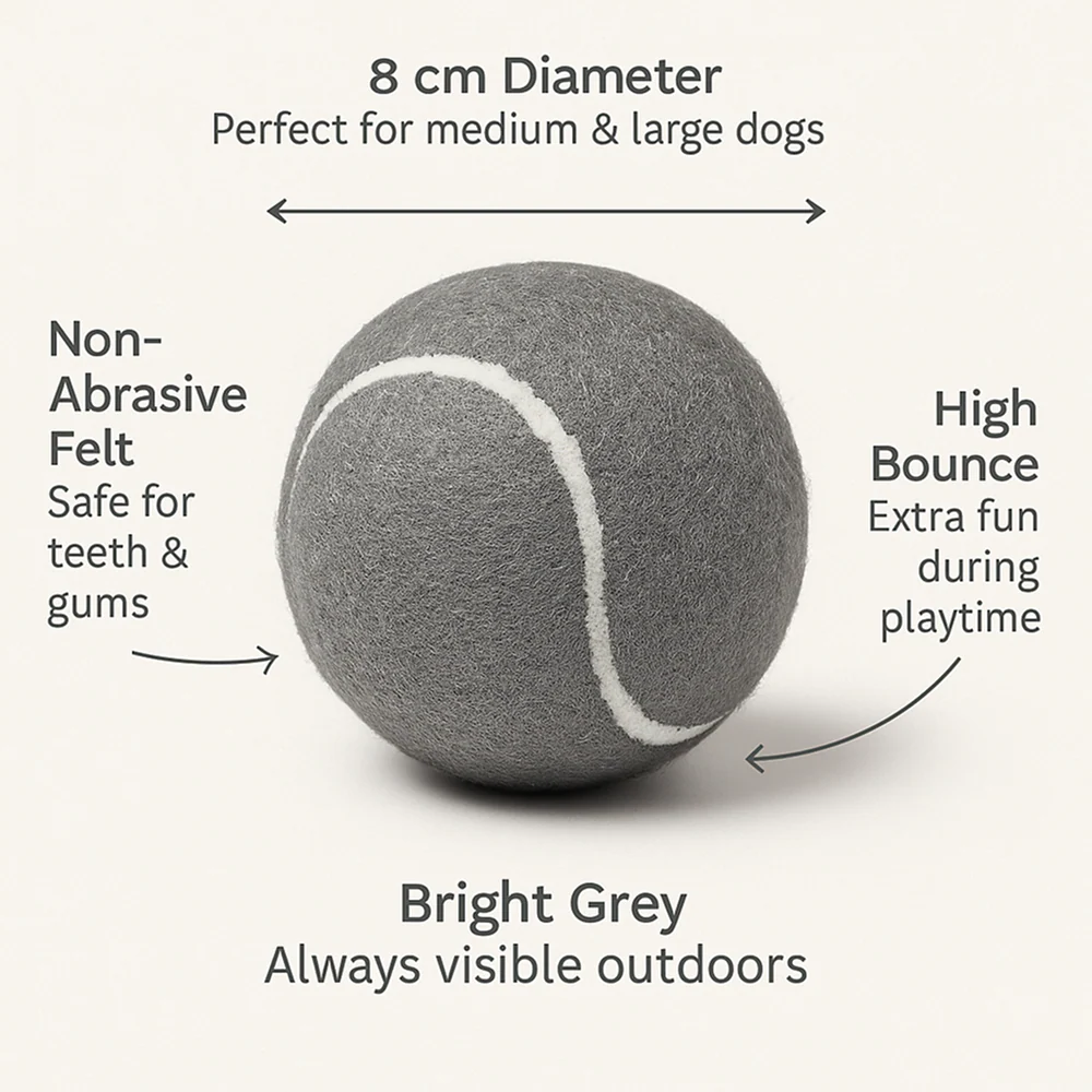 Talking Dog Club Tennis Ball Toy for Dogs (Grey) - Image 4
