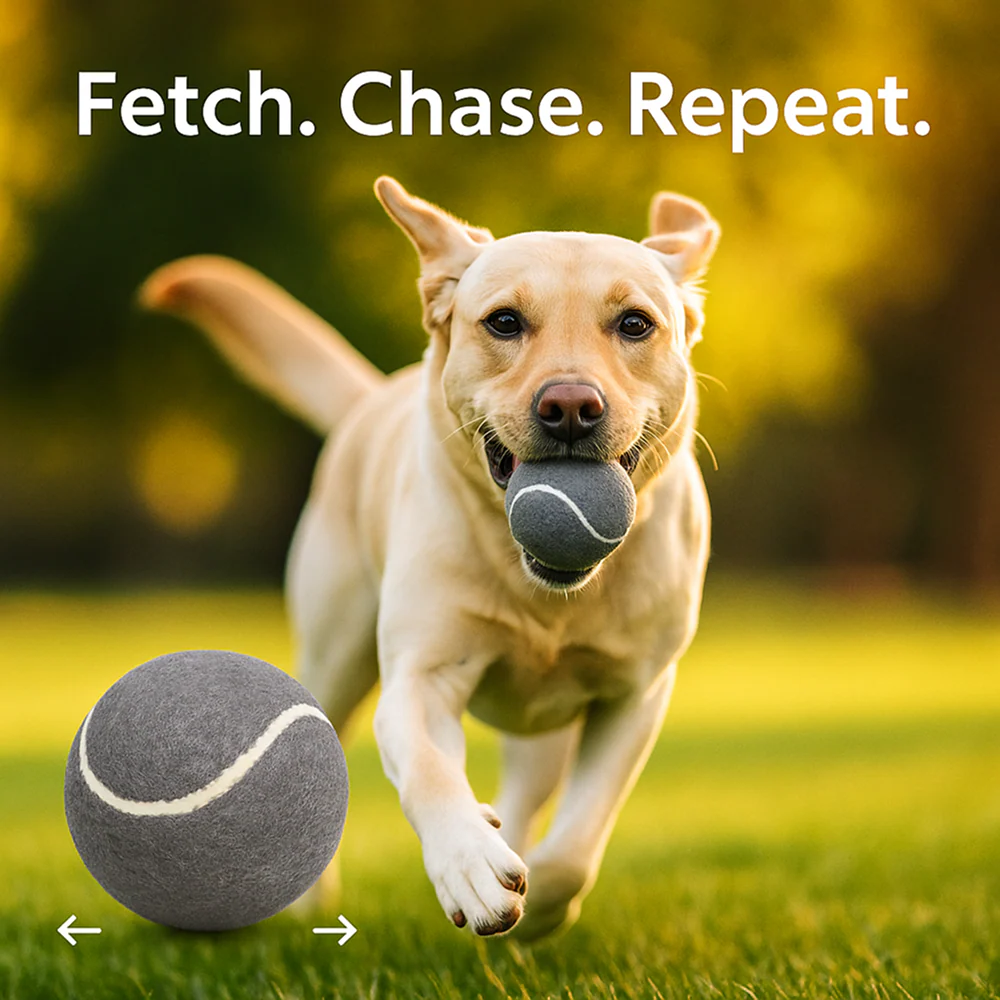 Talking Dog Club Tennis Ball Toy for Dogs (Grey) - Image 9