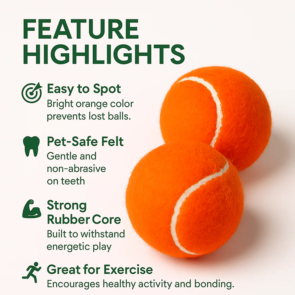Talking Dog Club Tennis Ball Toy for Dogs (Orange) - Image 5