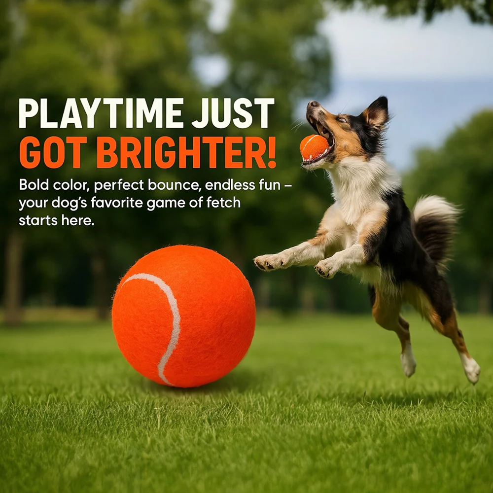 Talking Dog Club Tennis Ball Toy for Dogs (Orange) - Image 7
