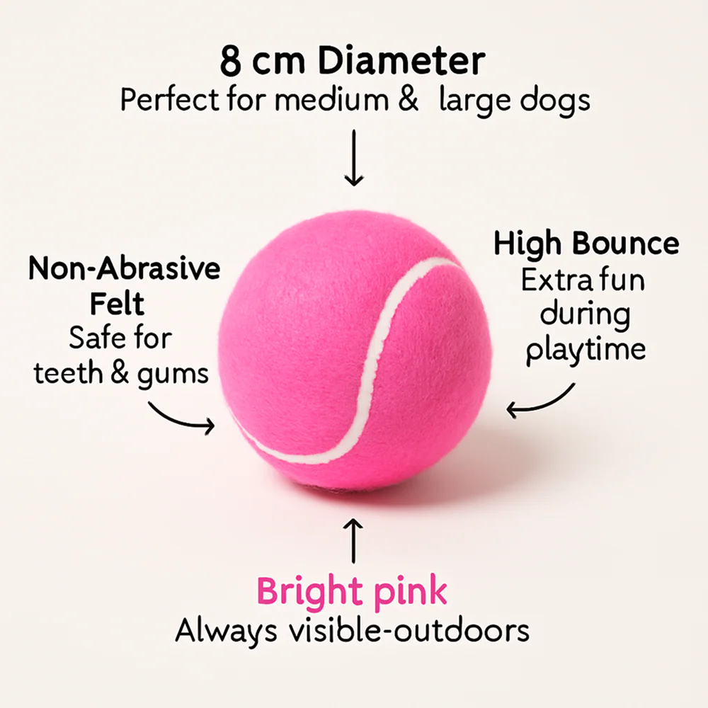 Talking Dog Club Tennis Ball Toy for Dogs (Pink) - Image 3